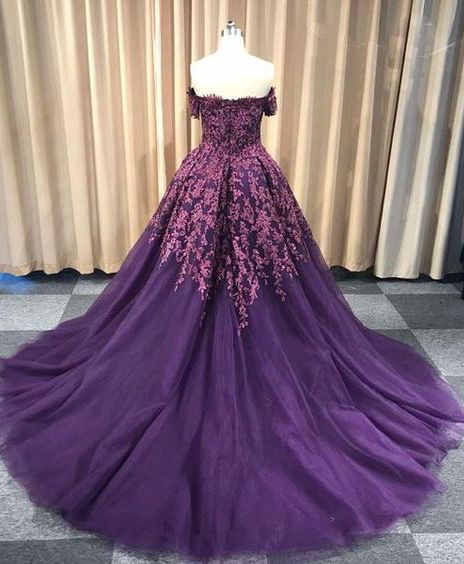 2022 Off Shoulder Regency Sweetheart Appliques Long Ball Gown Prom Dress