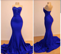 Charming Royal Blue Mermaid Long 2024 Prom Dresses