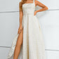 Ivory Lace-Up Back A-Line Prom Dress