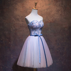 Cute Pink and Blue Homecoming Dress, Tulle Short Prom Dress