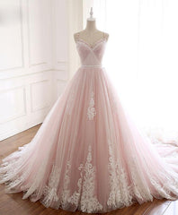 Glam Pink Tulle Sweetheart Straps Princess Formal Dress, Pink Party Dress