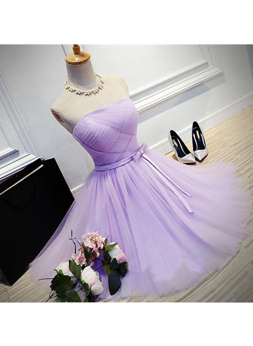 Lovely Tulle Short Homecoming Dress, Scoop Simple Cute Prom Dress Grduation Dress