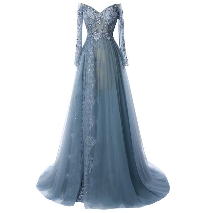A-Line/Princess Tulle Long Sleeves Sweetheart 2022 Prom Dresses