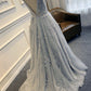 Gray Blue Lace Wedding Dresses